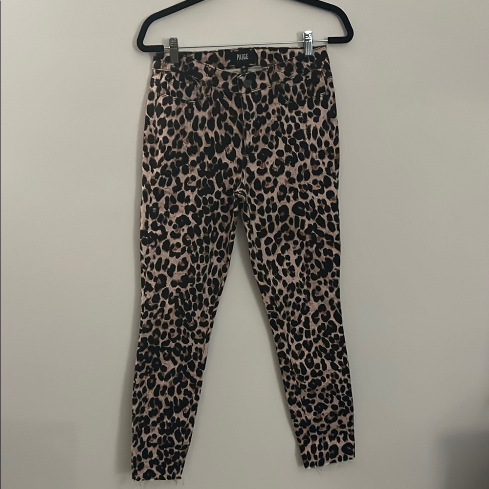 Paige Leopard Print Skinny Pants